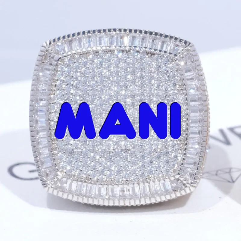 CUSTOM LETTER 3D ICED RING made by The GUU Shop