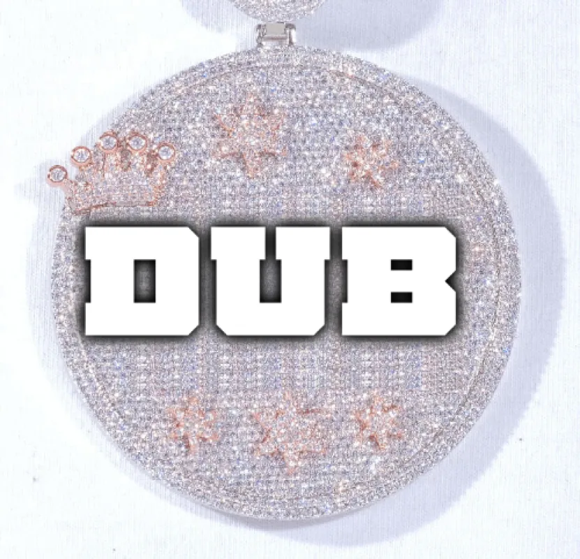 CUSTOM LETTER NECKLACE 3D BIG CROWN DISC made by The GUU Shop