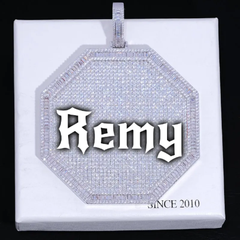 CUSTOM LETTER NECKLACE 3D BIG OCTAGON made by The GUU Shop