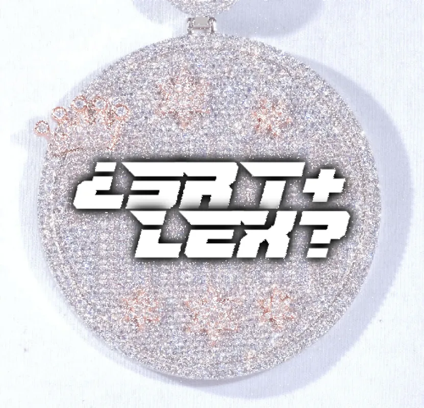 CUSTOM LETTER NECKLACE 3D BIG CROWN DISC made by The GUU Shop