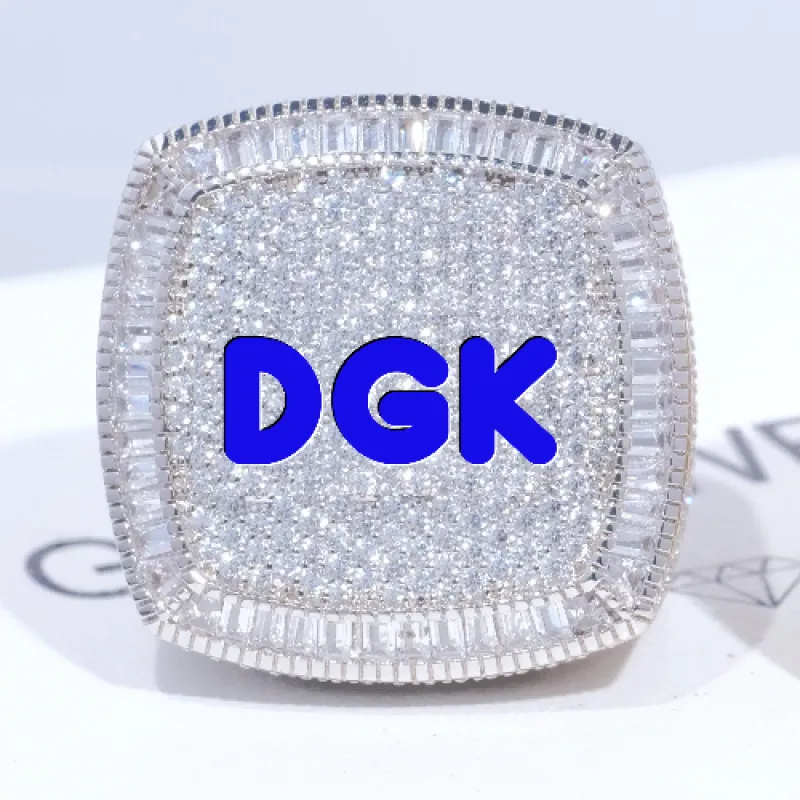 CUSTOM LETTER 3D ICED RING made by The GUU Shop