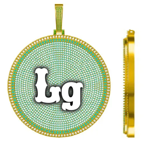 CUSTOM LETTER NECKLACE 3D BIG DISC sold by The GUU Shop