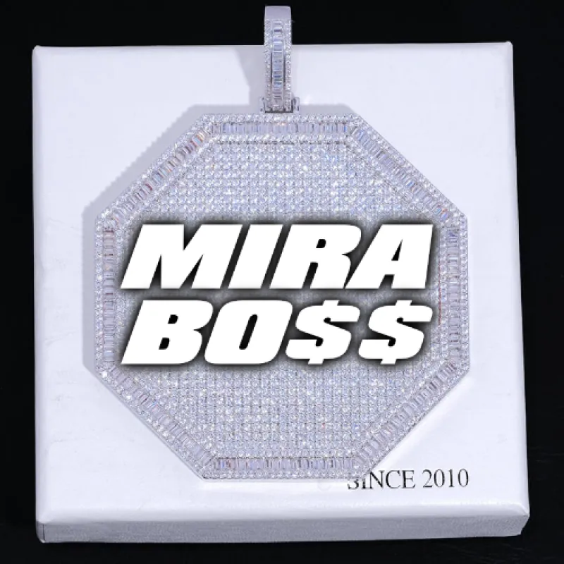 CUSTOM LETTER NECKLACE 3D BIG OCTAGON made by The GUU Shop