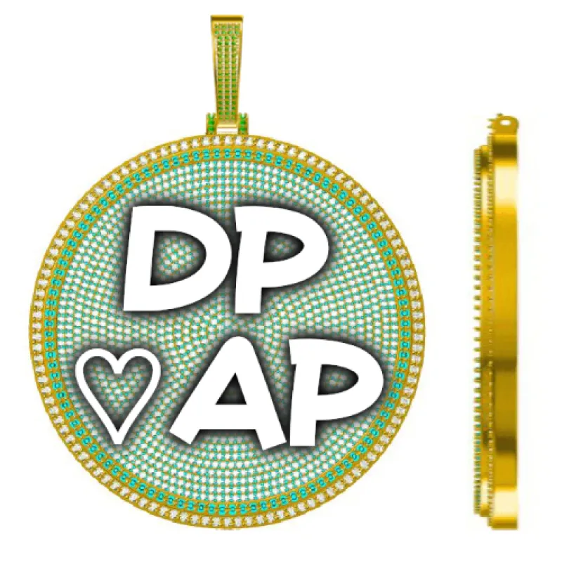 CUSTOM LETTER NECKLACE 3D BIG DISC made by The GUU Shop