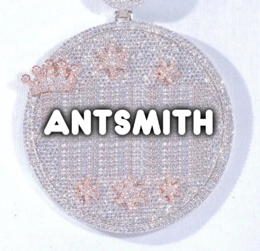 CUSTOM LETTER NECKLACE 3D BIG CROWN DISC made by The GUU Shop