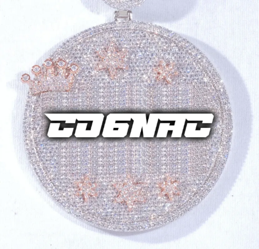 CUSTOM LETTER NECKLACE 3D BIG CROWN DISC made by The GUU Shop