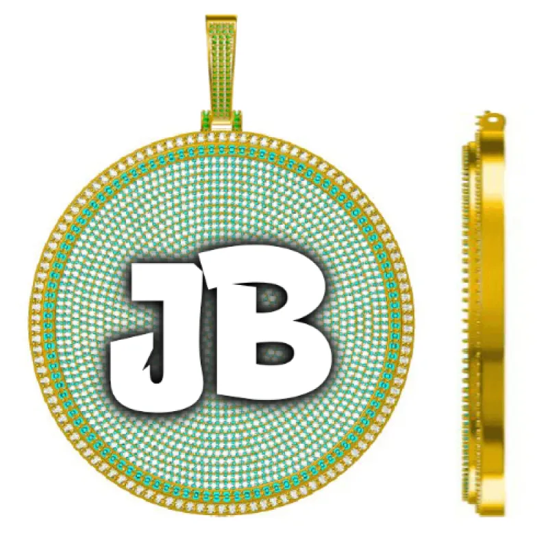 CUSTOM LETTER NECKLACE 3D BIG DISC made by The GUU Shop