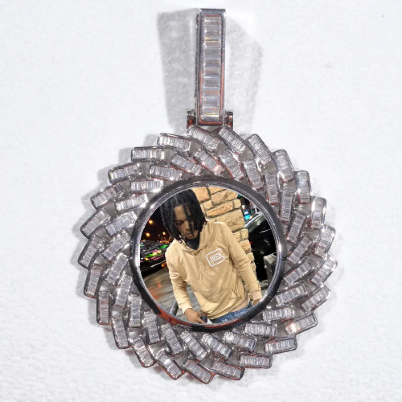 Large 3D Baguette Custom Picture Pendant made by The GUU Shop