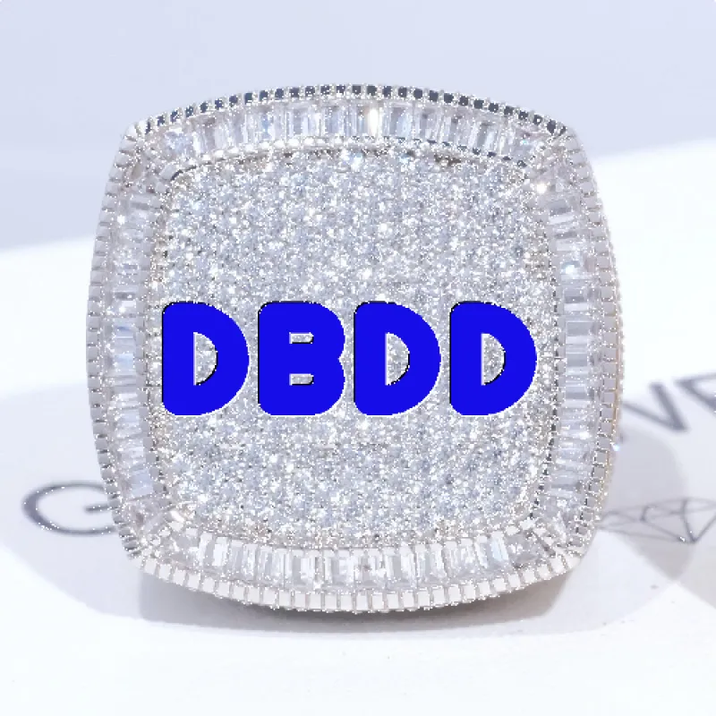 CUSTOM LETTER 3D ICED RING made by The GUU Shop