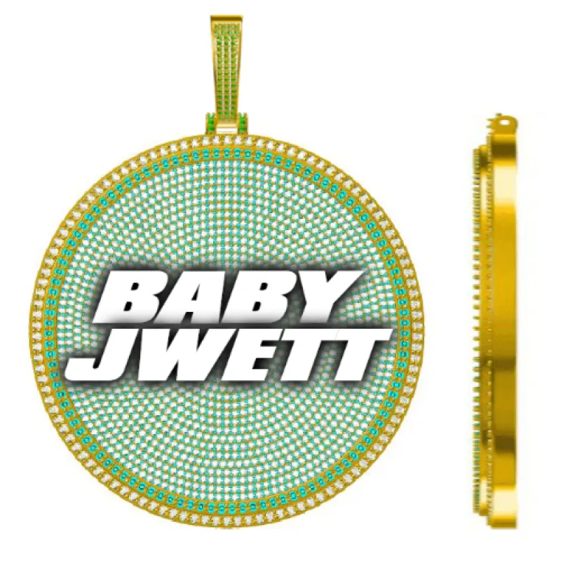 CUSTOM LETTER NECKLACE 3D BIG DISC made by The GUU Shop