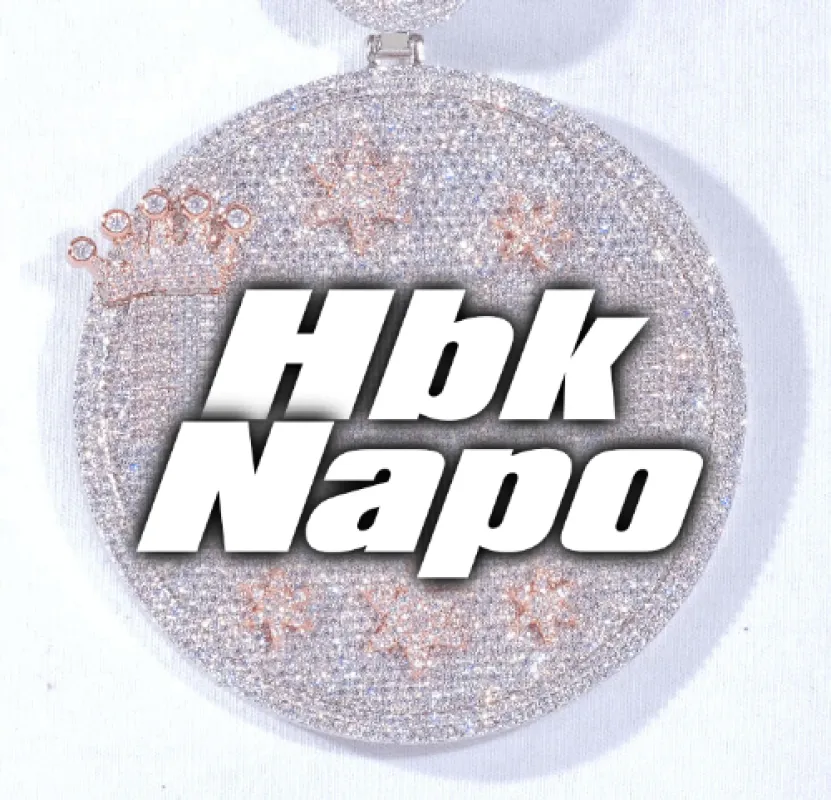 CUSTOM LETTER NECKLACE 3D BIG CROWN DISC made by The GUU Shop