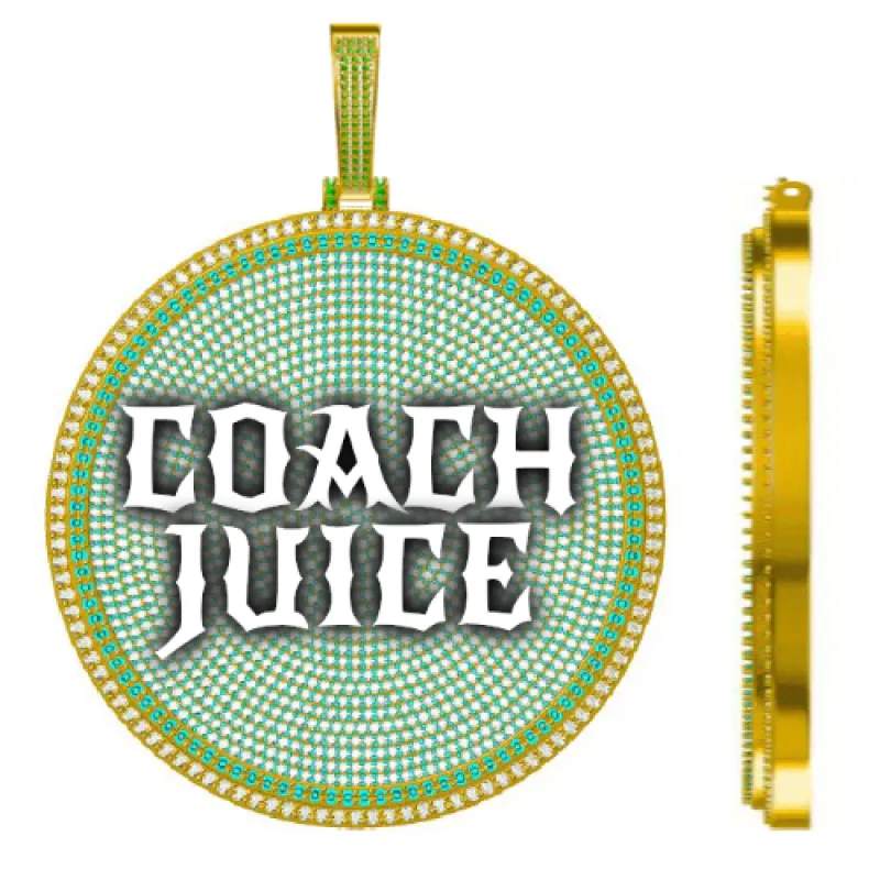 CUSTOM LETTER NECKLACE 3D BIG DISC made by The GUU Shop