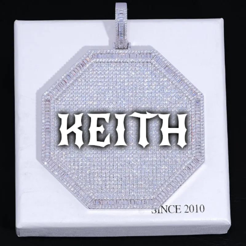 CUSTOM LETTER NECKLACE 3D BIG OCTAGON made by The GUU Shop