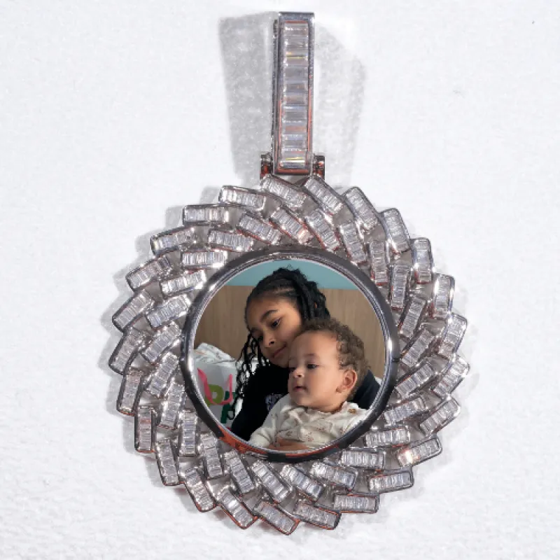 Large 3D Baguette Custom Picture Pendant made by The GUU Shop