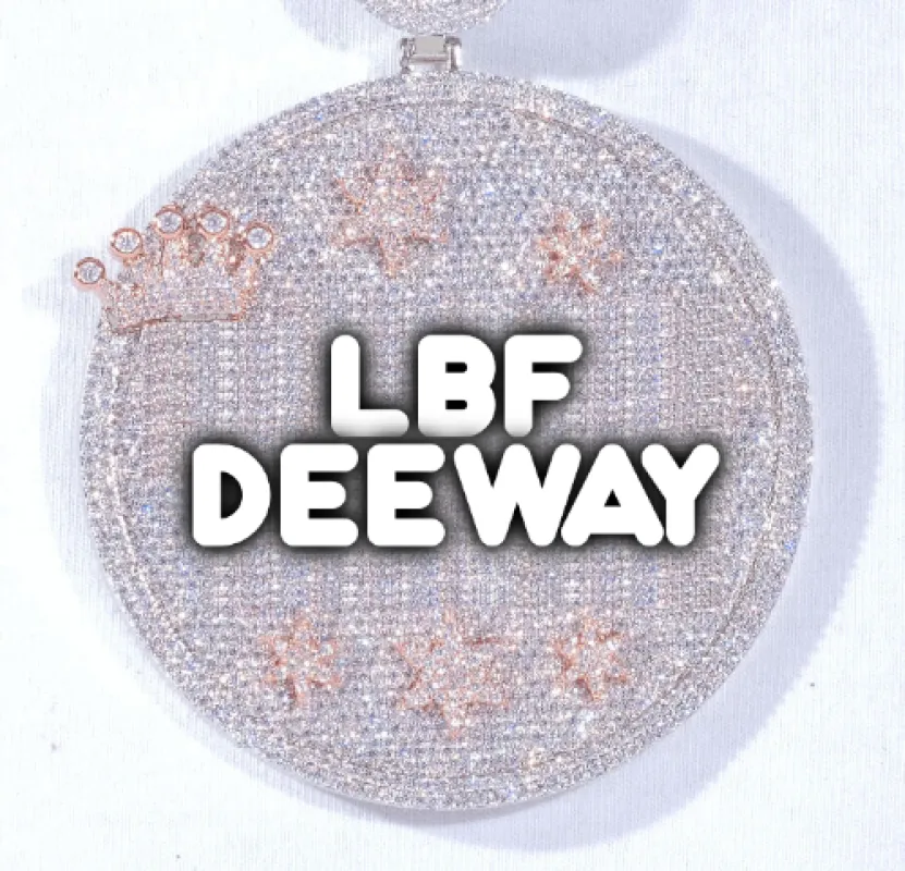 CUSTOM LETTER NECKLACE 3D BIG CROWN DISC made by The GUU Shop