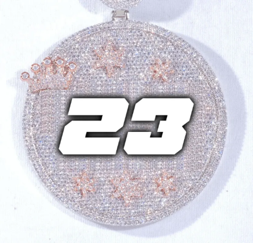 CUSTOM LETTER NECKLACE 3D BIG CROWN DISC made by The GUU Shop