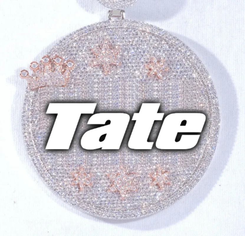 CUSTOM LETTER NECKLACE 3D BIG CROWN DISC made by The GUU Shop