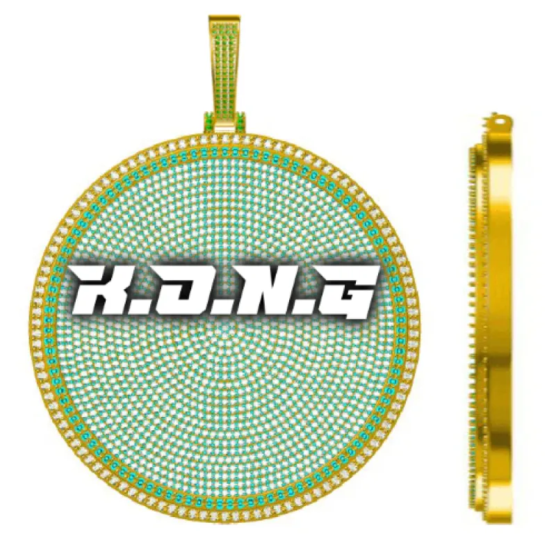 CUSTOM LETTER NECKLACE 3D BIG DISC made by The GUU Shop