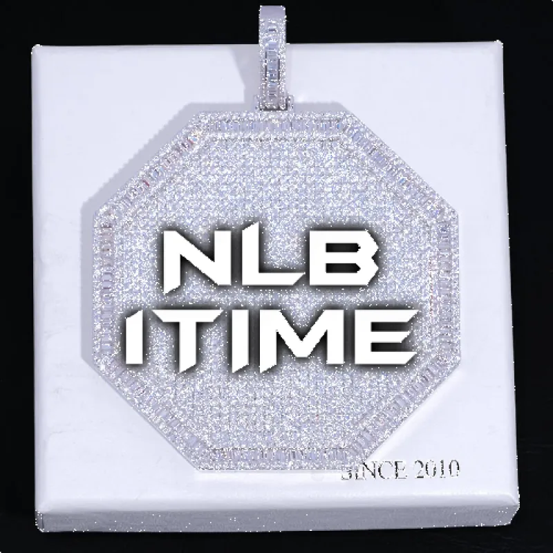 CUSTOM LETTER NECKLACE 3D BIG OCTAGON made by The GUU Shop