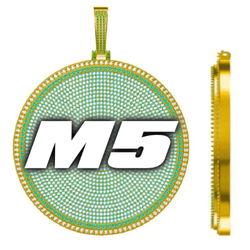 CUSTOM LETTER NECKLACE 3D BIG DISC made by The GUU Shop