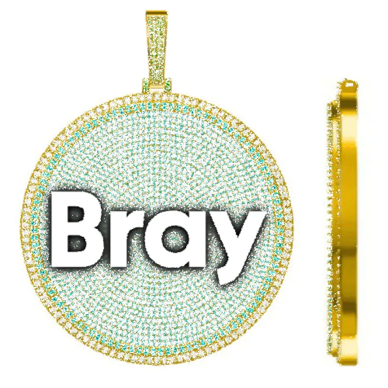 CUSTOM LETTER NECKLACE 3D BIG DISC made by The GUU Shop