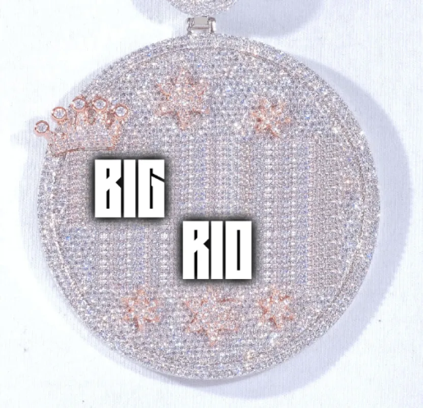 CUSTOM LETTER NECKLACE 3D BIG CROWN DISC made by The GUU Shop
