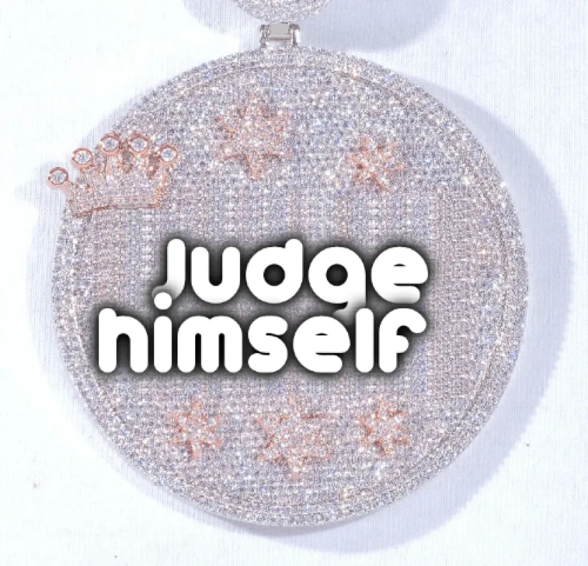 CUSTOM LETTER NECKLACE 3D BIG CROWN DISC made by The GUU Shop