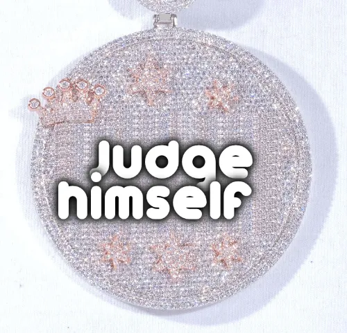 CUSTOM LETTER NECKLACE 3D BIG CROWN DISC sold by The GUU Shop