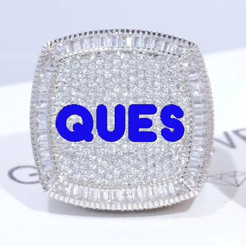 CUSTOM LETTER 3D ICED RING made by The GUU Shop