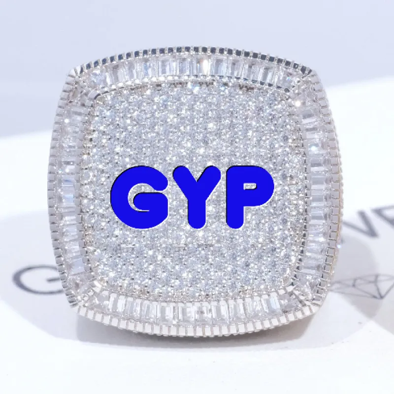 CUSTOM LETTER 3D ICED RING made by The GUU Shop