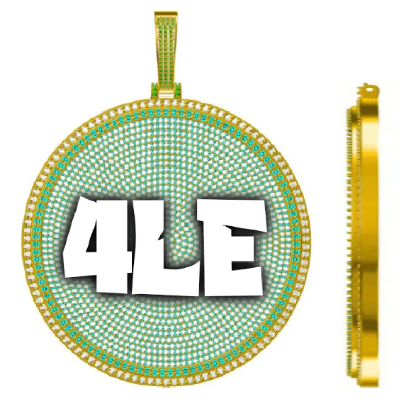 CUSTOM LETTER NECKLACE 3D BIG DISC made by The GUU Shop