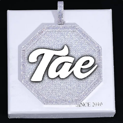 CUSTOM LETTER NECKLACE 3D BIG OCTAGON sold by The GUU Shop