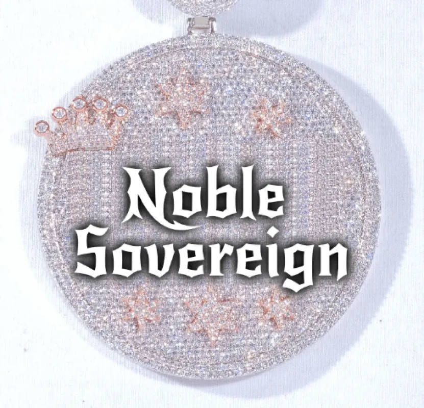 CUSTOM LETTER NECKLACE 3D BIG CROWN DISC made by The GUU Shop