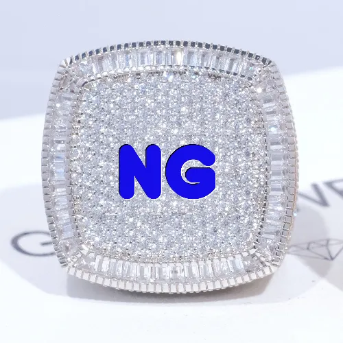 CUSTOM LETTER 3D ICED RING sold by The GUU Shop