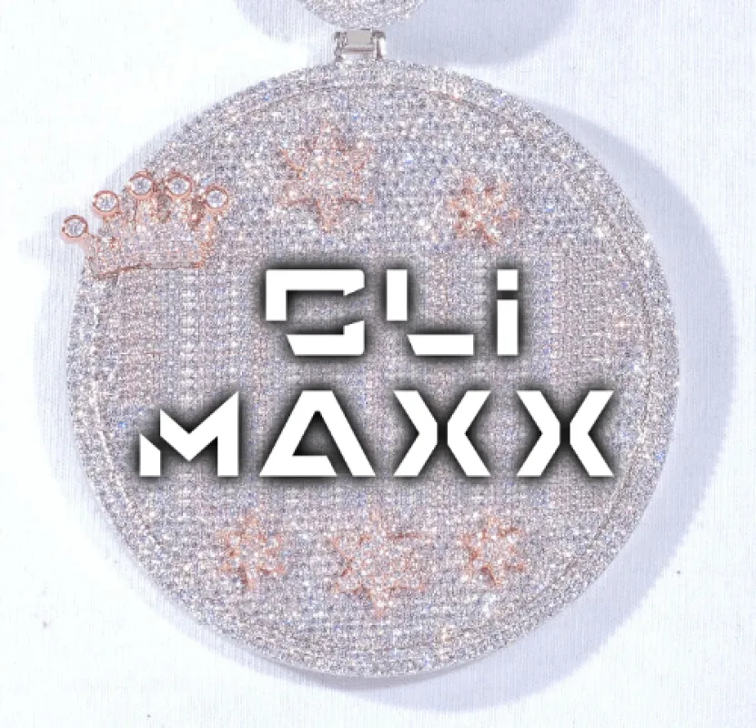 CUSTOM LETTER NECKLACE 3D BIG CROWN DISC made by The GUU Shop