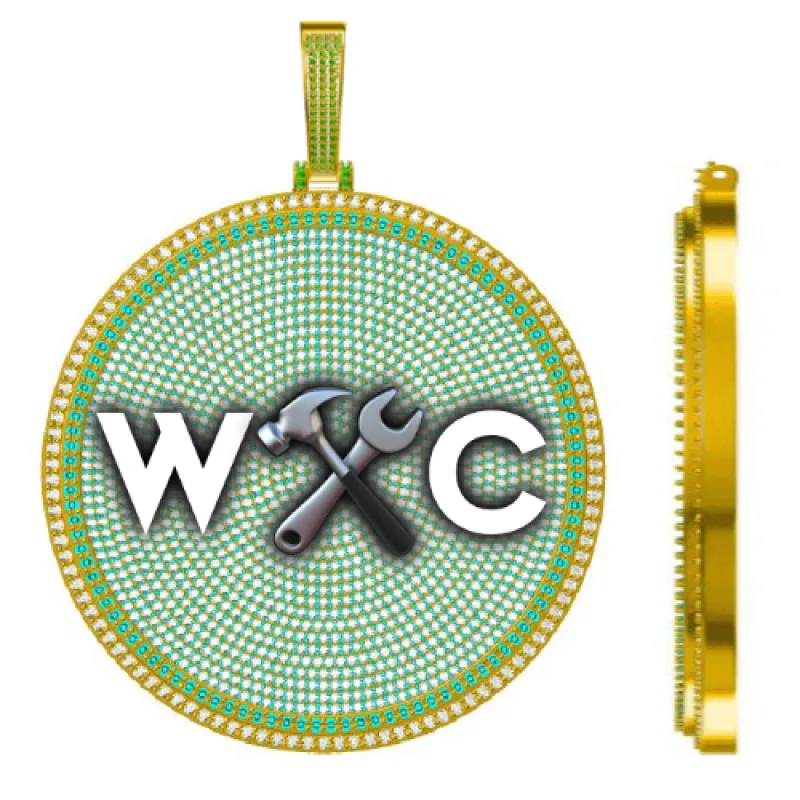 CUSTOM LETTER NECKLACE 3D BIG DISC made by The GUU Shop