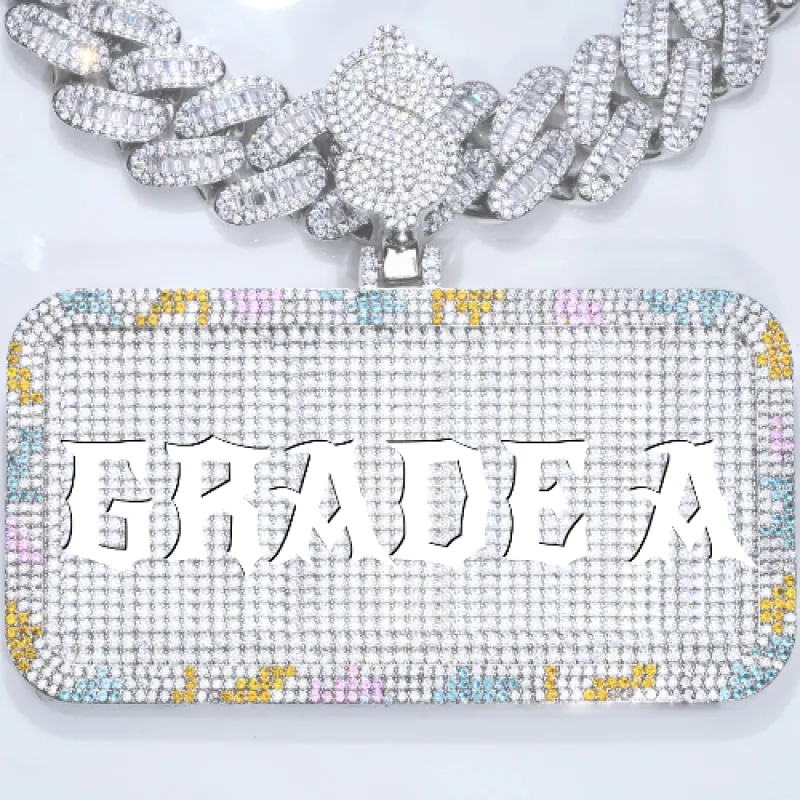 CUSTOM LETTER NECKLACE 3D COLORFUL SQUARE made by The GUU Shop