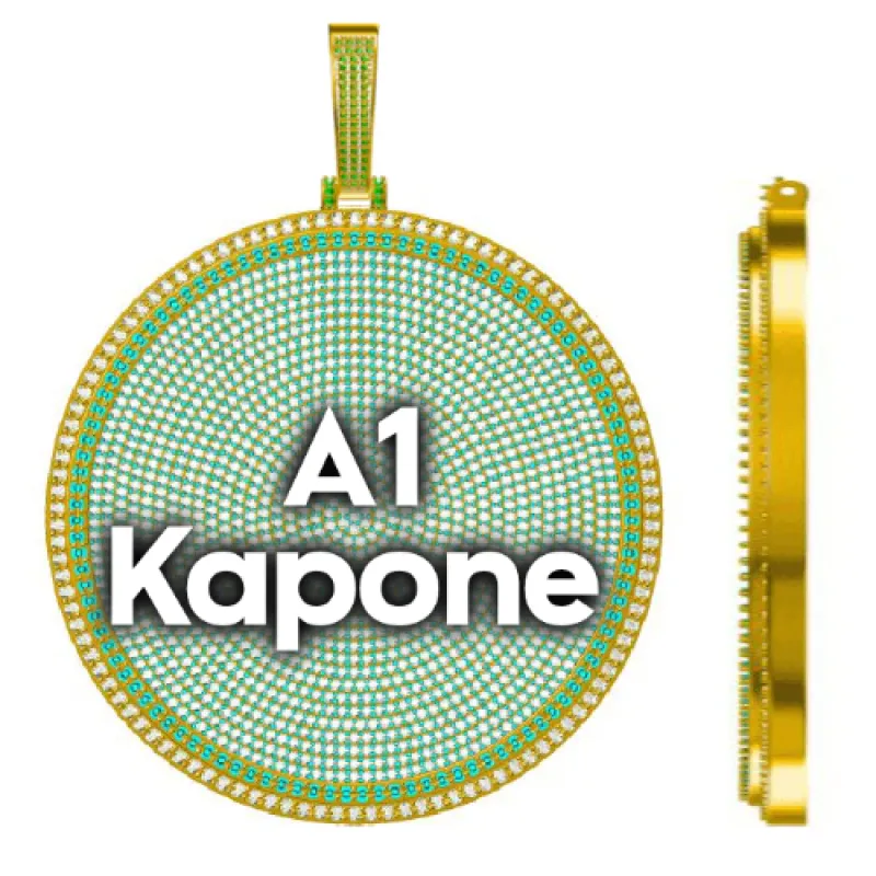 CUSTOM LETTER NECKLACE 3D BIG DISC made by The GUU Shop