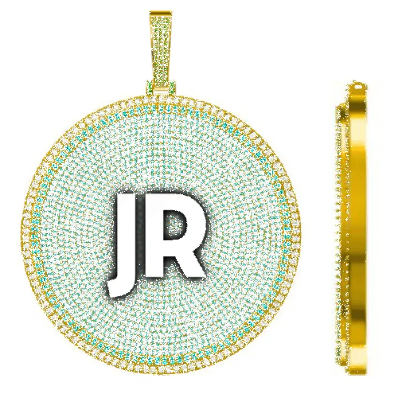 CUSTOM LETTER NECKLACE 3D BIG DISC made by The GUU Shop