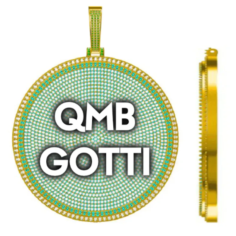 CUSTOM LETTER NECKLACE 3D BIG DISC made by The GUU Shop