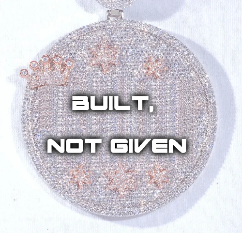 CUSTOM LETTER NECKLACE 3D BIG CROWN DISC made by The GUU Shop