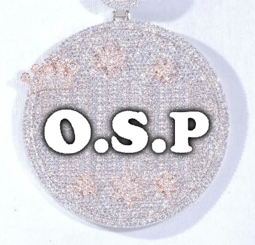 CUSTOM LETTER NECKLACE 3D BIG CROWN DISC made by The GUU Shop
