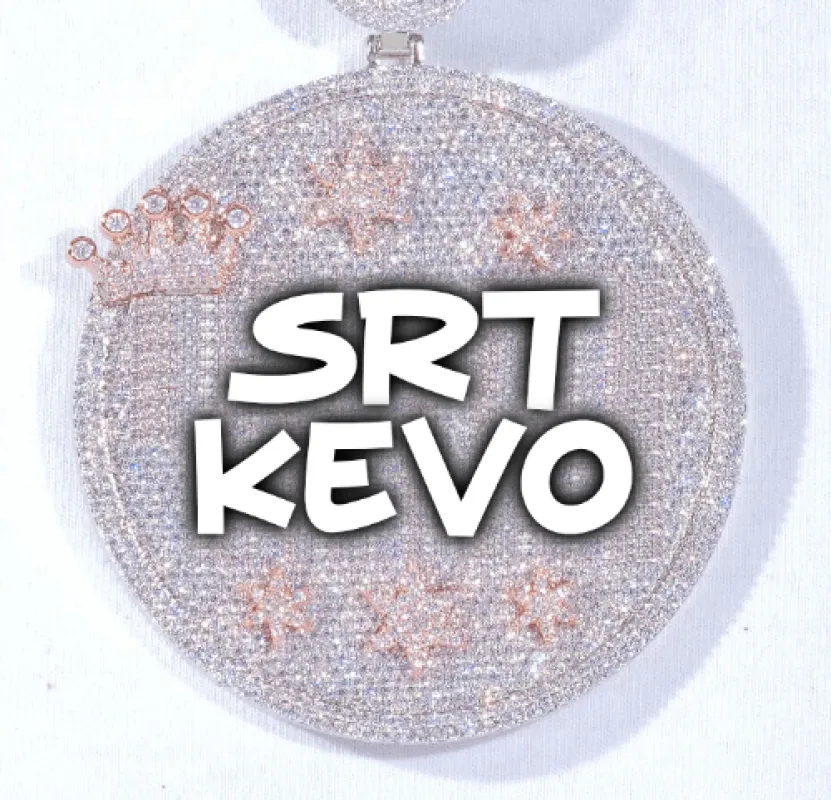 CUSTOM LETTER NECKLACE 3D BIG CROWN DISC made by The GUU Shop
