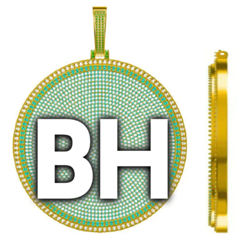 CUSTOM LETTER NECKLACE 3D BIG DISC made by The GUU Shop