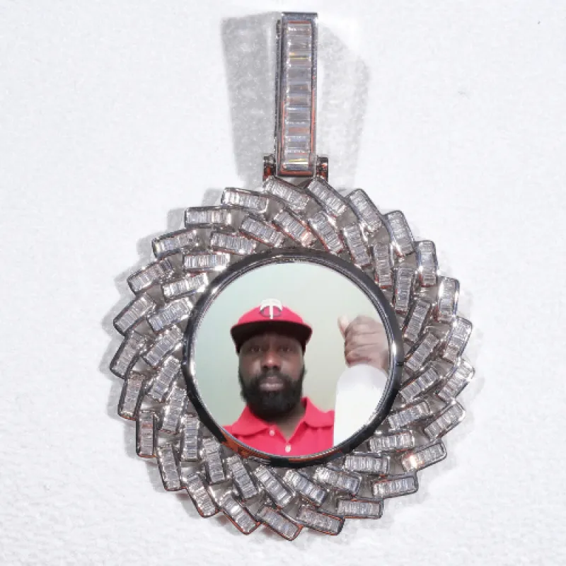 Large 3D Baguette Custom Picture Pendant made by The GUU Shop