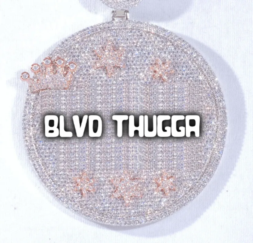 CUSTOM LETTER NECKLACE 3D BIG CROWN DISC made by The GUU Shop
