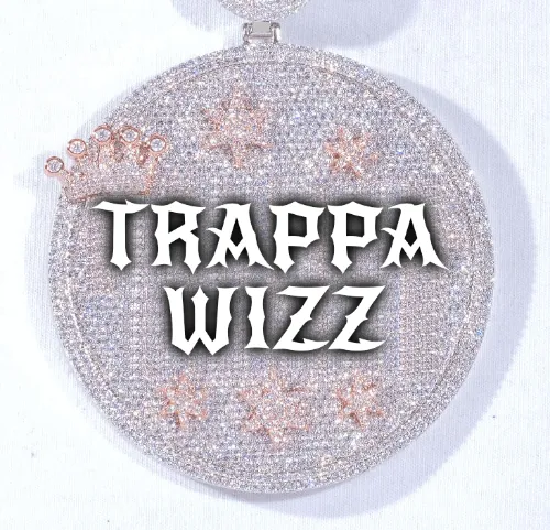 CUSTOM LETTER NECKLACE 3D BIG CROWN DISC sold by The GUU Shop