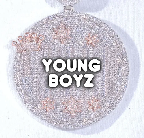 CUSTOM LETTER NECKLACE 3D BIG CROWN DISC sold by The GUU Shop