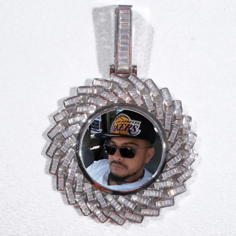 Large 3D Baguette Custom Picture Pendant made by The GUU Shop