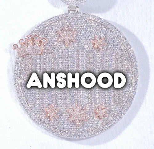 CUSTOM LETTER NECKLACE 3D BIG CROWN DISC sold by The GUU Shop